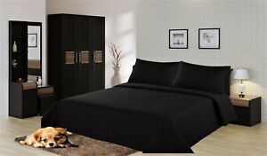 2/3PC LANCASTER SOLID BED BEDSPREAD QUILT SET COVERLET MODERN  IN ALL SIZES