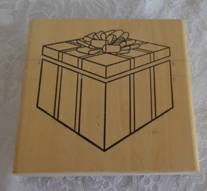 Nueva estampilla de goma vintage de neón líquido 1996 regalo de Navidad montada en madera - Imagen 1 de 3