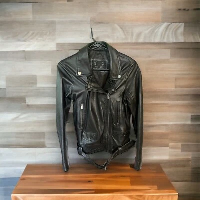 Bod & Christensen women’s Leather Biker Jacket with zip out Storm Layer small - Image 1 of 4