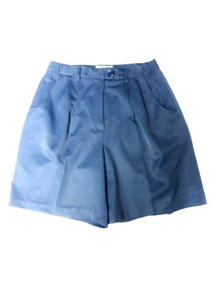 Coral Bay Golf Shorts W10P Petite Blue Pleated Pockets Side Elastic Adult EUC - Image 1 of 4