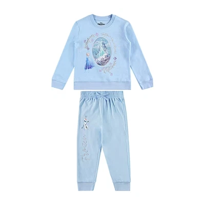 NEW Girls Disney Collection  2-pc. Frozen Sweatshirt & Pant Set, Blue LARGE 9/10 — 第 1/4 张图片