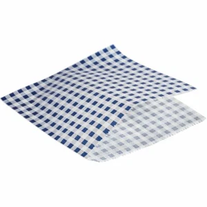BLUE Check Burger Bags with Slit Gingham Greaseproof Bags with 2 sides Open - Picture 1 of 4