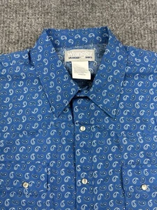 Wrangler Wrancher Shirt Mens XL Pearl Snap Western Cowboy Blue Paisley - Picture 1 of 8