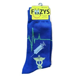 NUEVO CON ETIQUETAS Foozys Medical Doctor Enfermera Tema Azul Crew Calcetines Hombres Talla Única - Imagen 1 de 4