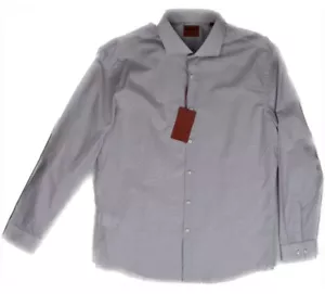 Hugo Boss Men Slim Paste Purple Kason Micro Print Dress Shirt 17 - 43 New - Picture 1 of 10