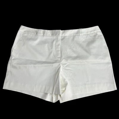 Worthington Modern Fit Shorts 18 Women's White 4.5" inseam Cotton Stretch NEW - Image 1 of 4