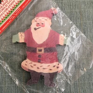 Vintage TAIWAN Paper Garland Santa Pipe Printed 2 Sides 92 Inch Christmas, NIP! - Picture 1 of 5