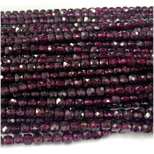 Natural Genuine Almandite Pyralmandite Purple Garnet  Cube Faceted Small Beads