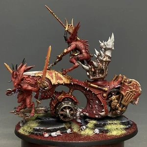Warhammer AOS Daemons Of Khorne Skull Cannon Herald Of Khorne On Blood Throne GW - Picture 1 of 9