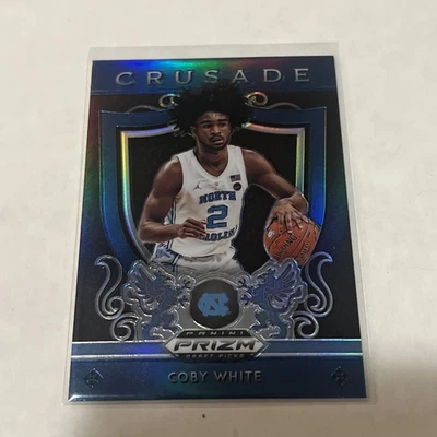2019-20 Prizm Draft Picks Coby White Prizms Blue Rookie RC #61 Tar Heels - Image 1 of 2