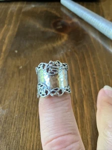 Sterling Silver 925 PZ Israel Paz Creations Modernist Wide Band Ring Sz 6 New - Picture 1 of 6