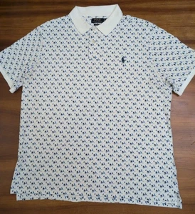 Polo Ralph Lauren vestibilità classica polo nautica uomo XL bianca barca a vela AOP - Foto 1 di 14