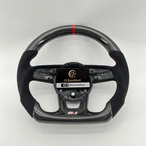 Carbonfas Alcantara Lenkrad Für Audi S3 S5 S4 RS3 RS5 RS4 A3 Q8 SQ8 A5 A4 B9 - Picture 1 of 10