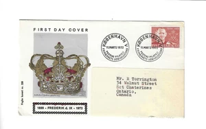 DINAMARCA 1972 FDC Frederik d. IX 1899-1972 - enviado a Canade - Imagen 1 de 2