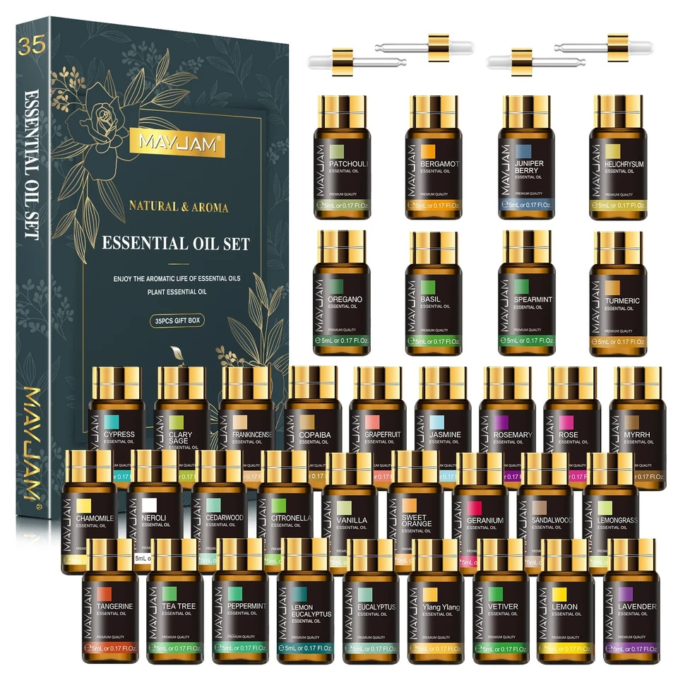 MAYJAM 35x5ml Pure Essential Oil Gift Set Fragrance Oils for Diffuser Humidifier - Image 1 of 4