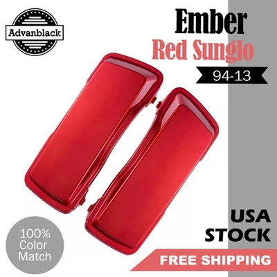 Advan Ember Red Sunglo Saddlebag Lid Cover For Harley Street Road Electra Glide - Image 1 of 4