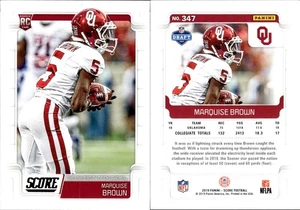 2019 Panini Score Rookies Marquise Brown #347 Oklahoma/Kansas City Chiefs - Picture 1 of 1