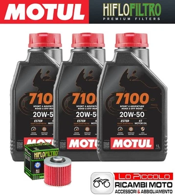 Kit Tagliando 3 OLIO [MOTUL] 7100 20w50 + FILTRO Yamaha XV 700 VIRAGO 1986 1987 Foto 1 de 4