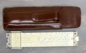 Frederick Post 1461 Versalog Pocket Slide Rule Bamboo Hemmi Japan w/ Pocket Case - Picture 1 of 9