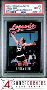 1991 LEGENDS MAGAZINE INSERT HAND CUT #52 LARRY BIRD HOF SILVER BORDER PSA 10 - Picture 1 of 3