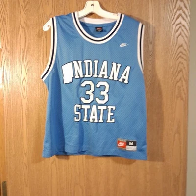 Мужская футболка Larry Bird No33 Indiana State Sycamores Sewn Nike средний размер б/у в отличном состоянии - Изображение 1 из 4