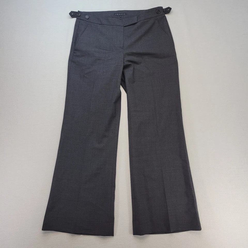 Pantalones de vestir Theory para mujer 6 pantalones grises mezcla de lana oficina comercial Foto 1 de 4