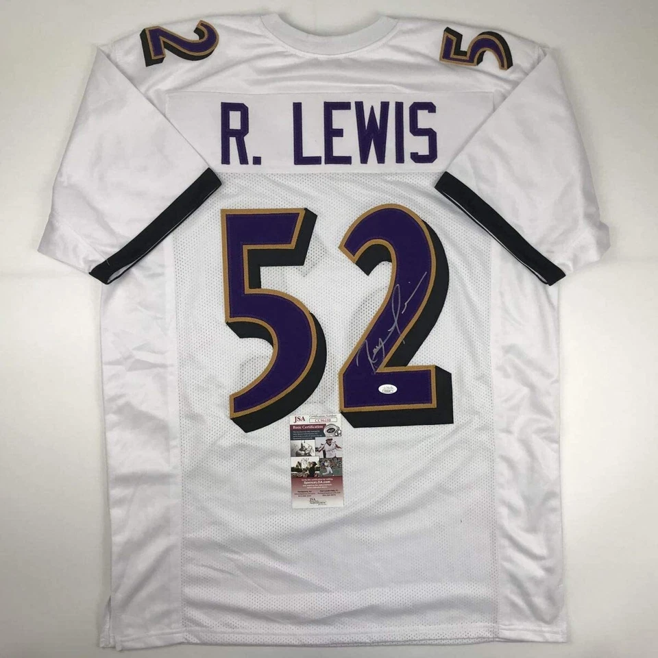Autographed/Signed RAY LEWIS Baltimore White Football Jersey JSA COA Auto - Image 1 of 4
