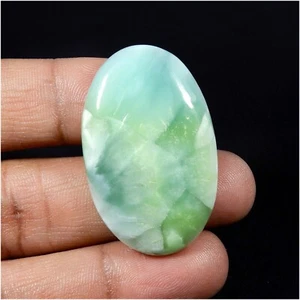 52 Cts Sky Blue Hemimorphite Cabochon Oval Loose Larimar Pattern Gemstone HM-13 - Picture 1 of 7