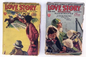 Lot 2 Love Story Magazines Illustrated Vintage '30s Fiction Romance Paperbacks - Picture 1 of 9