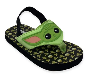 Star Wars The Mandalorian Baby Yoda Sandals Size 11/12 Black Grogu - Picture 1 of 6