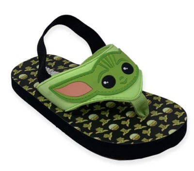 Sandálias Star Wars The Mandalorian Baby Yoda tamanho 11/12 preto Grogu - Imagem 1 de 4