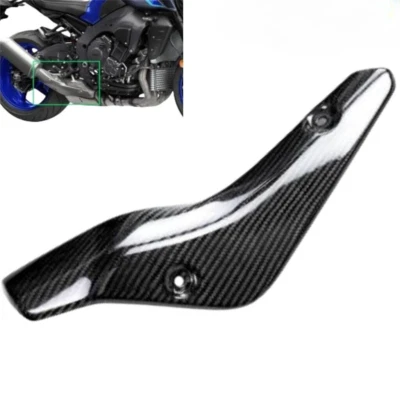 For Yamaha MT-10 / FZ10 2022+ Real Carbon Fiber Exhaust Guard Cover Heat Shield Foto 1 de 4