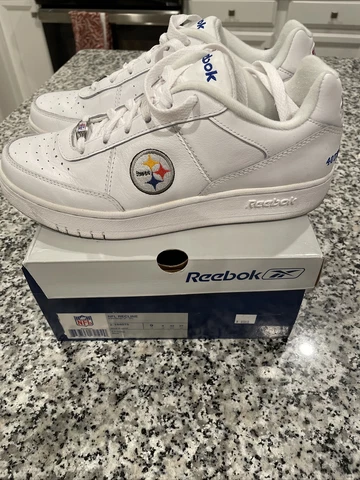 White Reebok Pittsburgh Steelers Super Bowl XL Shoes 9 New Box NFL Cover