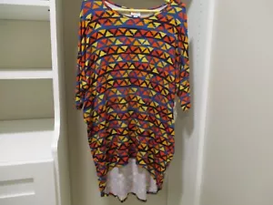 LULAROE IRMA SHIRT MULTI COLOR BLACK BLUE ORANGE YELLOW SIZE LARGE - Picture 1 of 3