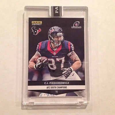 #542 C J Fiedorowicz Texans Iowa Hawkeyes 2016 Panini Instant NFL Black 1/1 made - Image 1 of 2