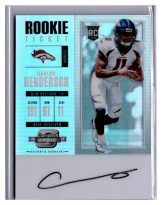 2017 Panini Contenders Optic Ticket Carlos Henderson #132 Rookie Auto RC - Image 1 of 2