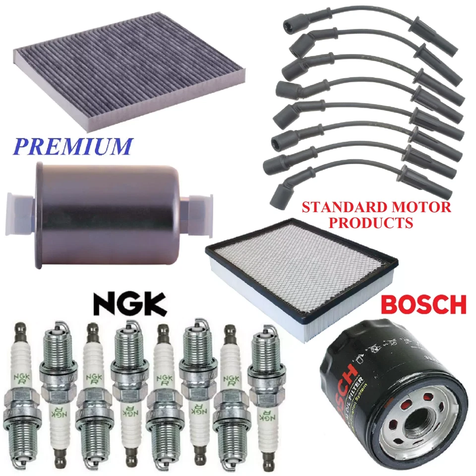 Tune Up Kit Filters Spark Plugs Wire For GMC SIERRA 2500 V8 6.0L,ROUND COIL 2004 - Image 1 of 1