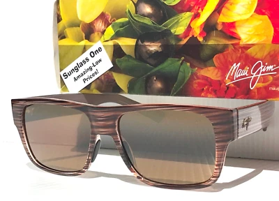 NUEVAS Gafas de Sol Maui Jim KEAHI Rayas Marrones POLARIZADAS HCL Bronce VIDRIO H873-10 Foto 1 de 4