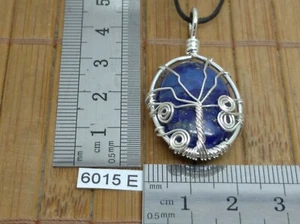 Pendentif arbre de vie LAPIS LAZULI + CORDON reglable - reiki chakra wicca tree - Picture 1 of 4