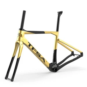 Full Carbon Fiber Gravel Bike Frame 700C Thru Axle 142mm Road Bike Frameset - Picture 1 of 38