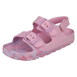 Girls Spot On Double Buckle Slingback Sandals H0378 - Picture 1 of 10