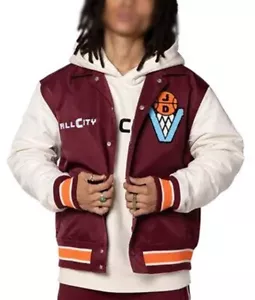 Brandneu mit Etiketten Just Don x ALL CITY Herren Snap Up Basketball Jacke Gr. L/G mehrfarbig $ 195 - Bild 1 von 8