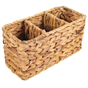 Rattan Storage Basket Woven Sundries Organizer Desktop Finishing - Picture 1 of 12