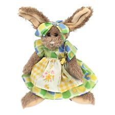 TB Trading Co 13” Bunny Rabbit Plush Toy Easter Brown Posable Floppy Ears Dress