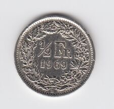 Schweiz, 1/2 Franken,1969,Kupfer-Nickel Münze