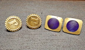 Cufflinks for men vintage Soviet two pairs of the USSR brass - Picture 1 of 23