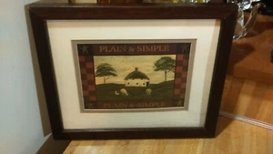 Billy Jacobs Plain & Simple Framed Picture,11 x 9,vg! - Picture 1 of 6