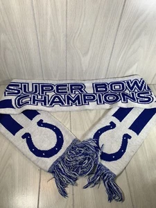 Indianapolis Colts Super Bowl Champions Bufanda Herradura Azul Blanco NFL 66 Pulgadas - Imagen 1 de 4