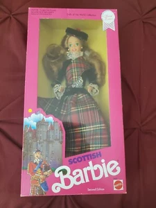 Scottish Barbie Dolls of the World Collection 1990 NRFB Mattel 9845 DOTW NIB - Picture 1 of 6
