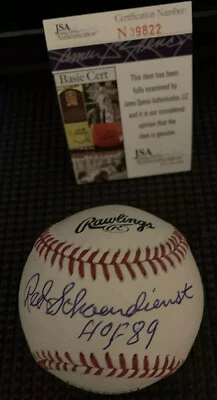 Red Schoendienst “HOF 89” Signed Major League Baseball!! JSA # N09822 - Image 1 of 2